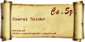 Cserei Szidor névjegykártya